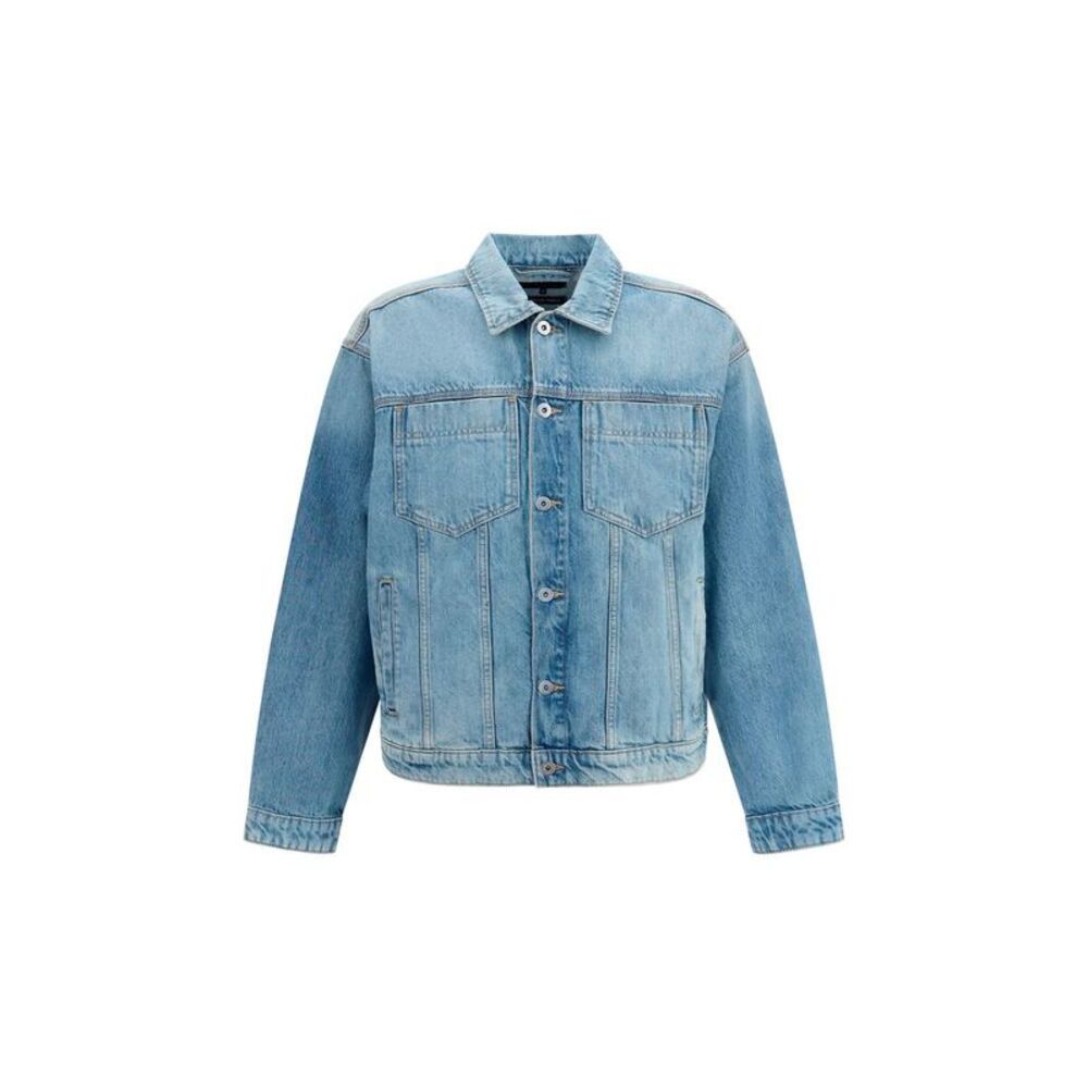 7FOR Blue Cotton Denim Men's Jacket